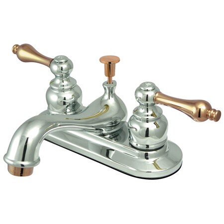 Kingston Brass 4" Centerset Bathroom Faucet, Chrome/Polished Brass GKB604AL